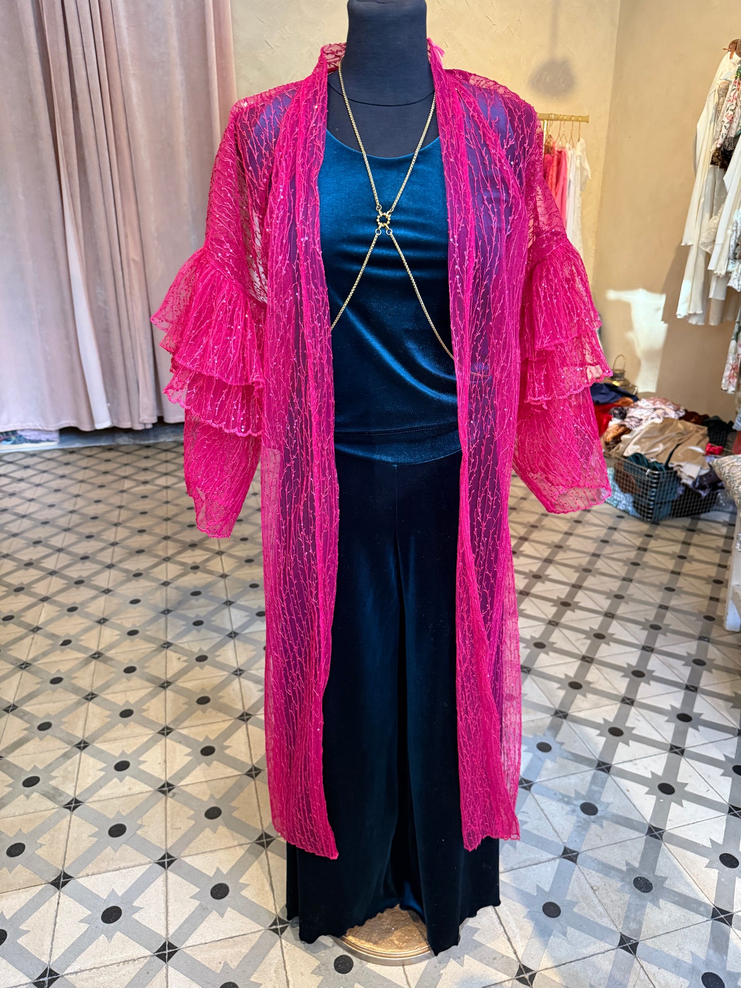 Ruffle/ Hot Pink Sequins