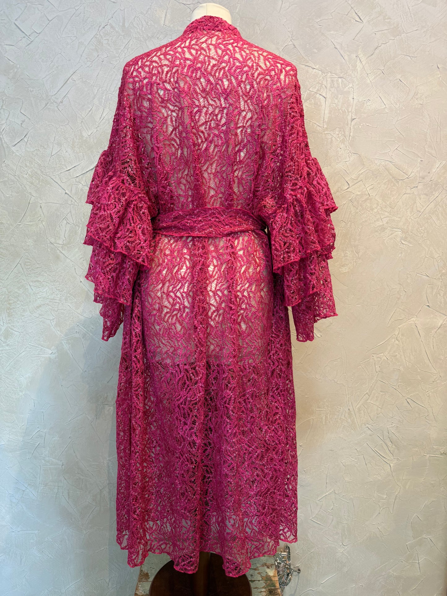 Ruffle Raspberry Lace& Sequin