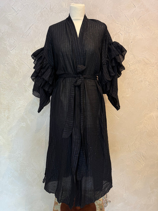 Ruffle Black Stripes/ Cotton