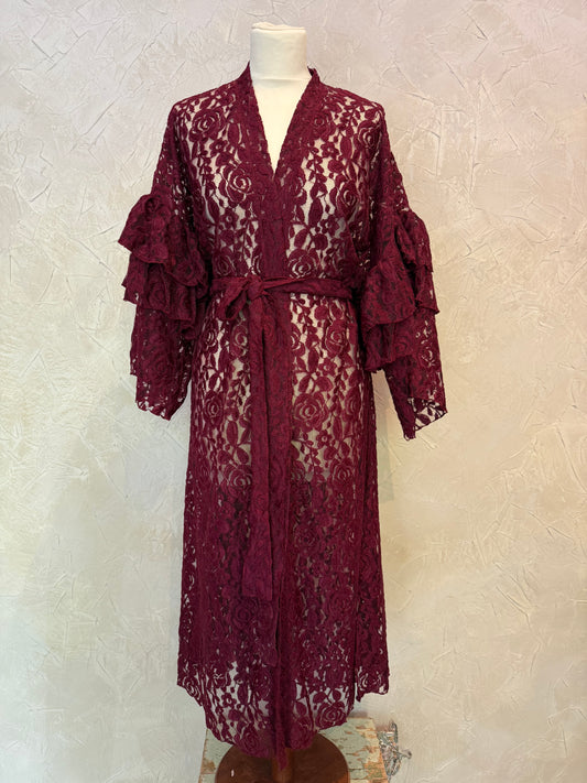 Ruffle Wine& Roses Lace
