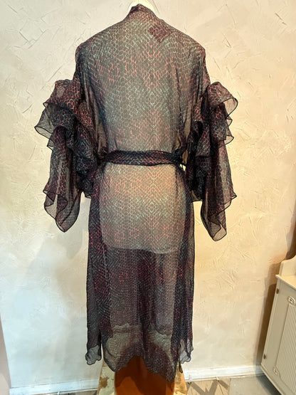 Ruffle Black Silk Chiffon