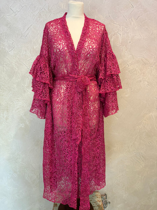 Ruffle Raspberry Lace& Sequin