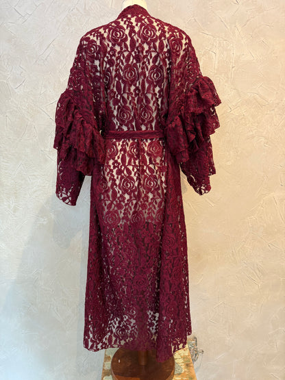 Ruffle Wine& Roses Lace