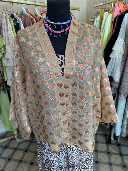 Short Kimono/ Queen of Hearts/ Silk Jaquard/ On sale