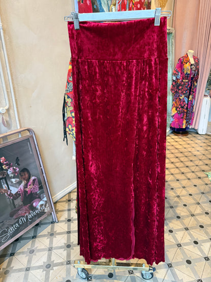 Velvet skirt with a slit/ Custom/ 4-6 week delivery