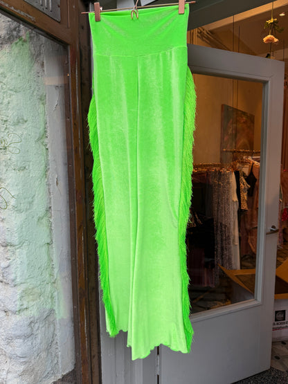 Unique Fringe Flare/ Neon Green