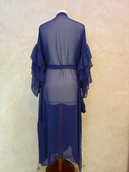 RUFFLE/ Sapphire silk velvet