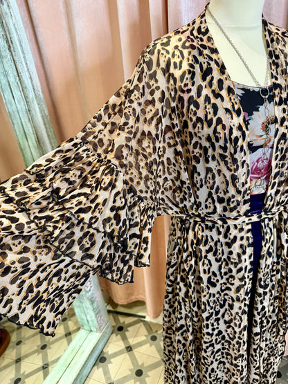 Ruffle/ Leopard mesh