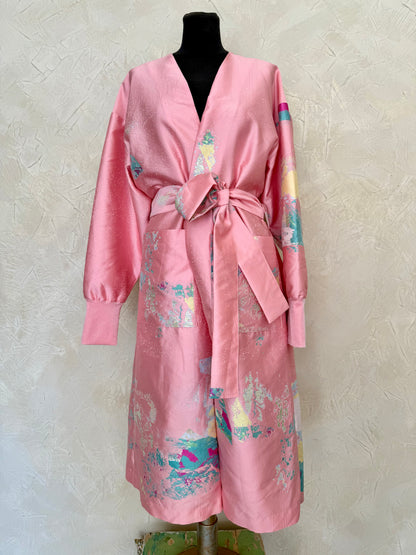 Jacket/ Pink Silk Jaquard